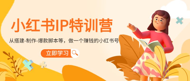 小红书IP特训营：从搭建-制作-爆款脚本等等，做一个赚钱的小红书号网赚项目-副业赚钱-互联网创业-独家轻创IP星泽云创