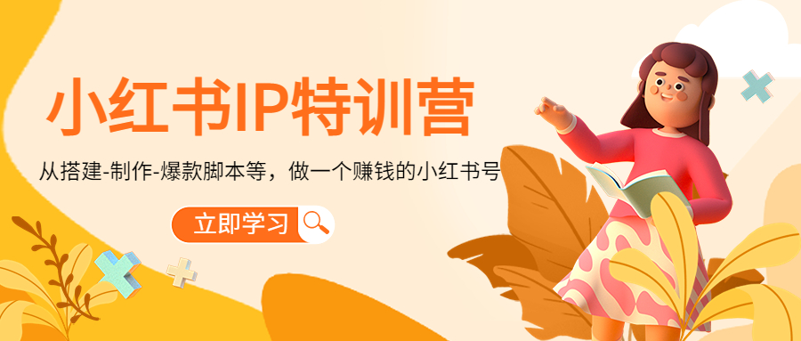 小红书IP特训营：从搭建-制作-爆款脚本等等，做一个赚钱的小红书号网赚项目-副业赚钱-互联网创业-独家轻创IP星泽云创