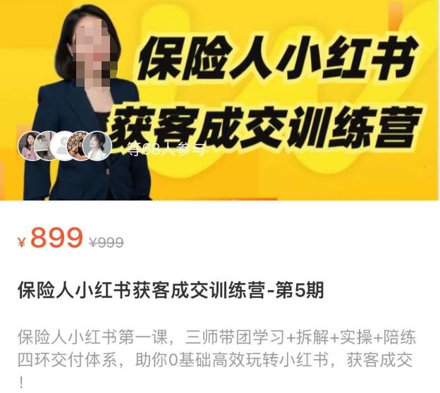 保险人小红书获客成交训练营，0基础高效玩转小红书，可复制的获客成交之路网赚项目-副业赚钱-互联网创业-独家轻创IP星泽云创