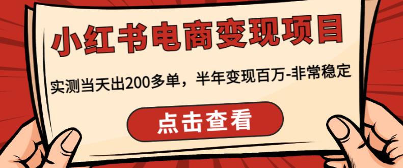顽石·小红‬书电商变现项目，实测当天出200多单，半年变现百万，非常稳定网赚项目-副业赚钱-互联网创业-独家轻创IP星泽云创