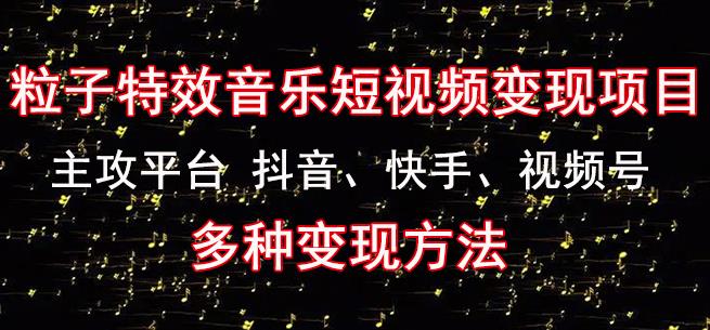 黄岛主《粒子特效音乐短视频变现项目》主攻平台抖音、快手、视频号多种变现方法网赚项目-副业赚钱-互联网创业-独家轻创IP星泽云创