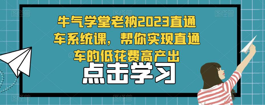 牛气学堂老衲2023直通车系统课，帮你实现直通车的低花费高产出网赚项目-副业赚钱-互联网创业-独家轻创IP星泽云创