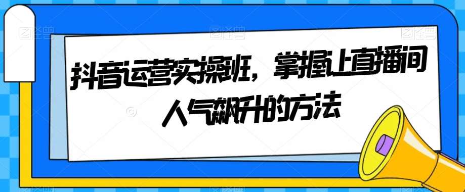 抖音运营实操班，掌握让直播间人气飙升的方法网赚项目-副业赚钱-互联网创业-独家轻创IP星泽云创