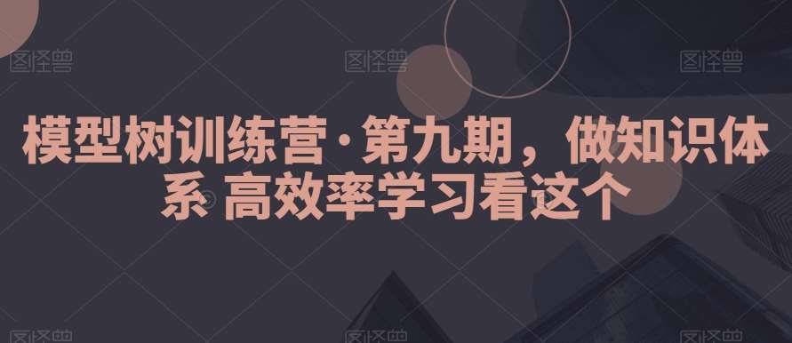模型树训练营·第九期，做知识体系高效率学习看这个网赚项目-副业赚钱-互联网创业-独家轻创IP星泽云创