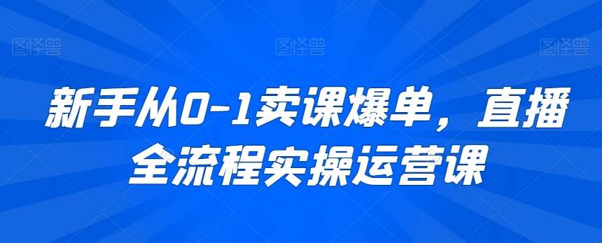 新手从0-1卖课爆单，直播全流程实操运营课网赚项目-副业赚钱-互联网创业-独家轻创IP星泽云创