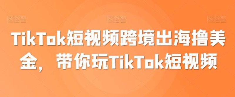 TikTok短视频跨境出海撸美金，带你玩TikTok短视频网赚项目-副业赚钱-互联网创业-独家轻创IP星泽云创