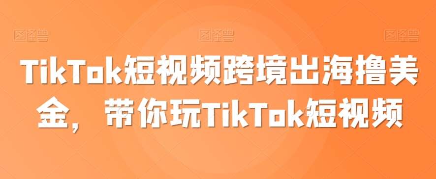 TikTok短视频跨境出海撸美金，带你玩TikTok短视频网赚项目-副业赚钱-互联网创业-独家轻创IP星泽云创