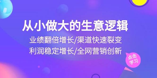 从小做大生意逻辑：业绩翻倍增长/渠道快速裂变/利润稳定增长/全网营销创新网赚项目-副业赚钱-互联网创业-独家轻创IP星泽云创