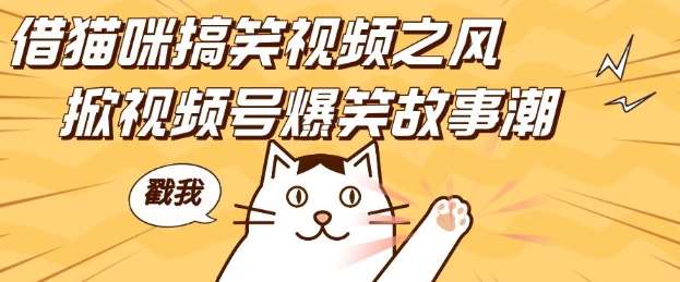 借猫咪搞笑视频之风，掀视频号爆笑故事潮，轻松日入四位数，无门槛快速入门!网赚项目-副业赚钱-互联网创业-独家轻创IP星泽云创