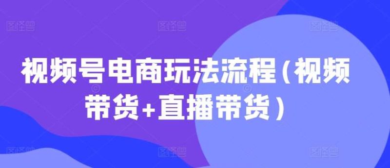 视频号电商玩法流程，视频带货+直播带货【更新2025年1月】网赚项目-副业赚钱-互联网创业-独家轻创IP星泽云创
