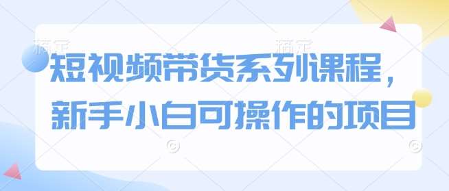 短视频带货系列课程，新手小白可操作的项目网赚项目-副业赚钱-互联网创业-独家轻创IP星泽云创