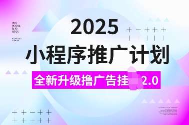 2025小程序推广计划，全新升级撸广告挂JI2.0玩法，日入多张，小白可做【揭秘】网赚项目-副业赚钱-互联网创业-独家轻创IP星泽云创