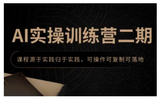 AI实操训练营二期，课程源于实践归于实践，可操作可复制可落地网赚项目-副业赚钱-互联网创业-独家轻创IP星泽云创