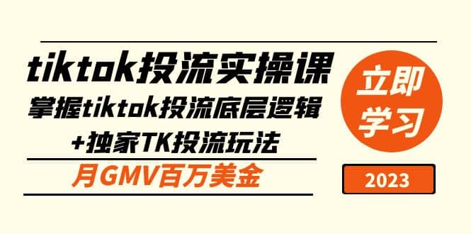 tiktok投流实操课：掌握tiktok投流底层逻辑+独家TK投流玩法网赚项目-副业赚钱-互联网创业-独家轻创IP星泽云创