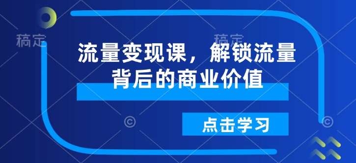 流量变现课，解锁流量背后的商业价值网赚项目-副业赚钱-互联网创业-独家轻创IP星泽云创