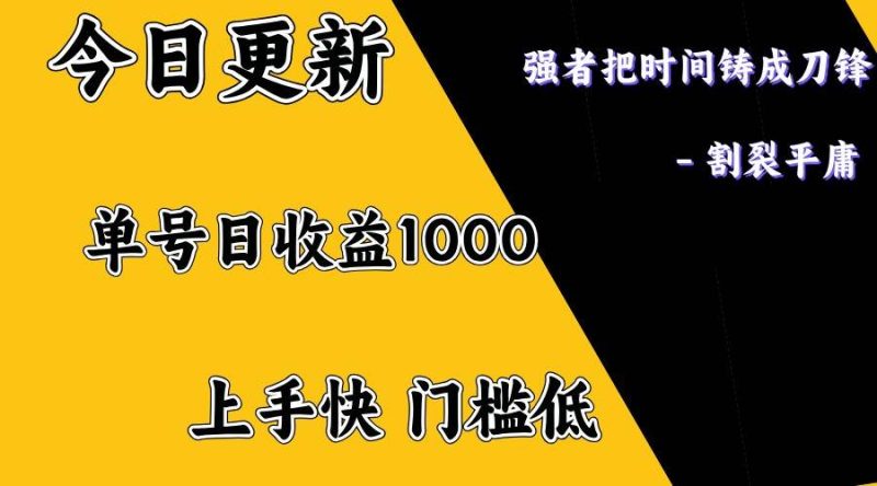 上手一天1000打底，正规项目，懒人勿扰网赚项目-副业赚钱-互联网创业-独家轻创IP星泽云创