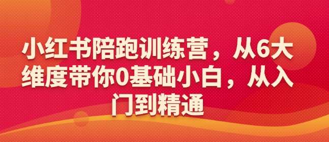 小红书陪跑训练营，从6大维度带你0基础小白，从入门到精通网赚项目-副业赚钱-互联网创业-独家轻创IP星泽云创