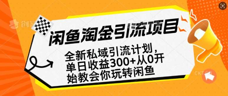 闲鱼淘金私域引流计划，从0开始玩转闲鱼，副业也可以挣到全职的工资网赚项目-副业赚钱-互联网创业-独家轻创IP星泽云创