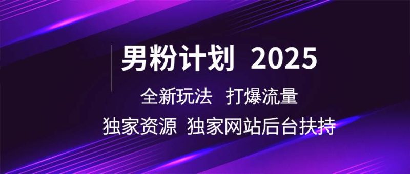 男粉计划2025  全新玩法打爆流量 独立网站 独立资源后台扶持网赚项目-副业赚钱-互联网创业-独家轻创IP星泽云创