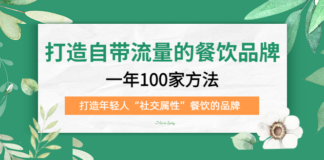 打造自带流量的餐饮品牌：一年100家方法 打造年轻人“社交属性”餐饮的品牌网赚项目-副业赚钱-互联网创业-独家轻创IP星泽云创