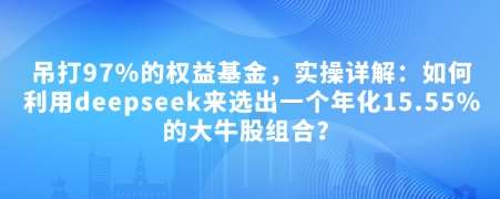 付费文章：吊打97%的权益基金，实操详解：如何利用deepseek来选出一个年化15.55%的大牛股组合?网赚项目-副业赚钱-互联网创业-独家轻创IP星泽云创