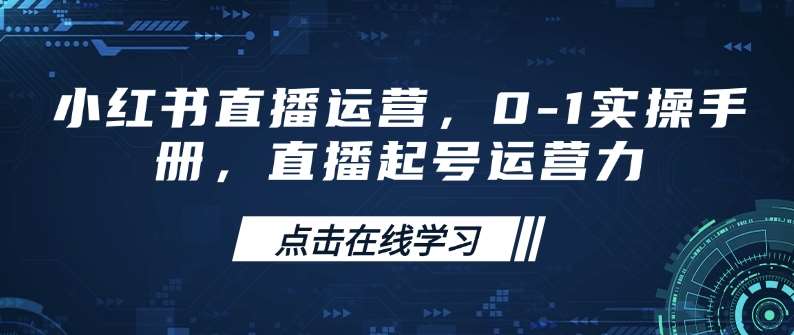 小红书直播运营，0-1实操手册，直播起号运营力网赚项目-副业赚钱-互联网创业-独家轻创IP星泽云创