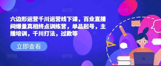 六边形运营千川运营线下课，百业直播间爆量真相终点训练营，单品起号，主播培训，千川打法，过款等网赚项目-副业赚钱-互联网创业-独家轻创IP星泽云创