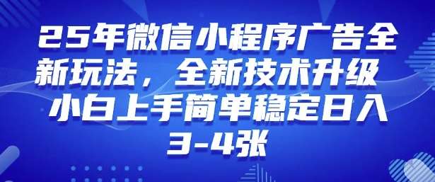 2025年微信小程序最新玩法纯小白易上手，稳定日入多张，技术全新升级【揭秘】网赚项目-副业赚钱-互联网创业-独家轻创IP星泽云创