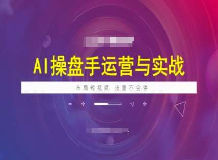 AI操盘手运营实战课程，布局短祝频，流量不会停网赚项目-副业赚钱-互联网创业-独家轻创IP星泽云创