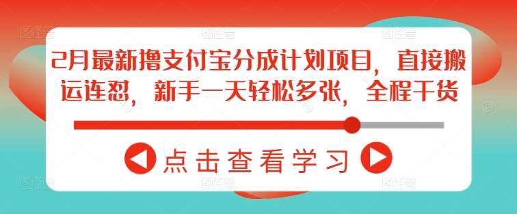 2月最新撸支付宝分成计划项目，直接搬运连怼，新手一天轻松多张，全程干货网赚项目-副业赚钱-互联网创业-独家轻创IP星泽云创