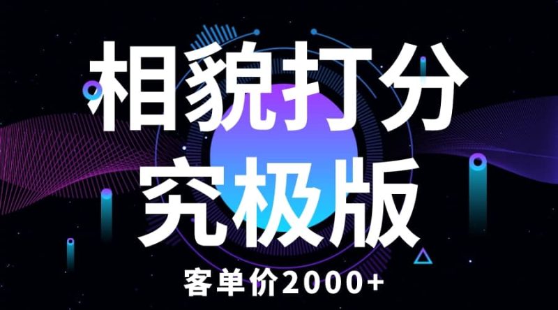 相貌打分究极版，客单价2000+纯新手小白就可操作的项目网赚项目-副业赚钱-互联网创业-独家轻创IP星泽云创