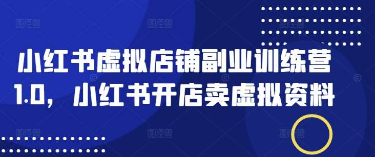 小红书虚拟店铺副业训练营1.0，小红书开店卖虚拟资料网赚项目-副业赚钱-互联网创业-独家轻创IP星泽云创