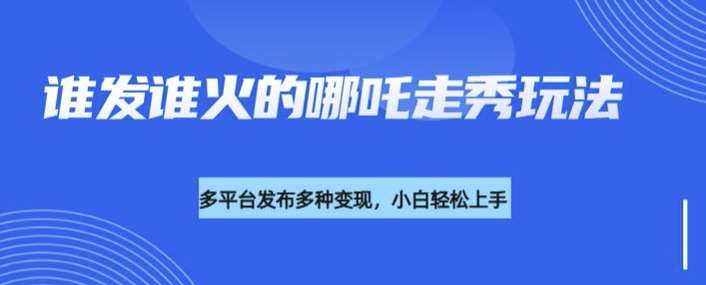 利用deepseek制作谁发谁火的哪吒2人物走秀视频，多平台发布多种变现网赚项目-副业赚钱-互联网创业-独家轻创IP星泽云创
