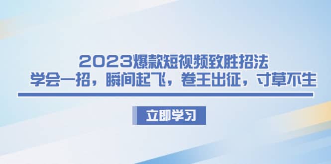 2023爆款短视频致胜招法，学会一招，瞬间起飞，卷王出征，寸草不生网赚项目-副业赚钱-互联网创业-独家轻创IP星泽云创