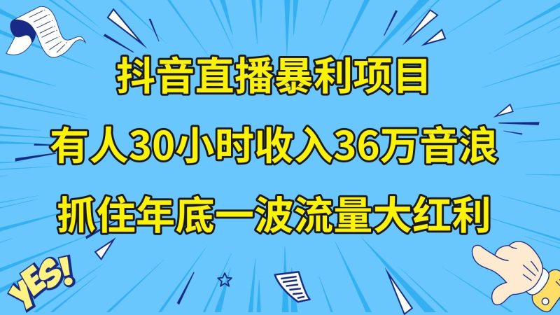 （8388期）抖音直播暴利项目，有人30小时收入36万音浪，公司宣传片年会视频制作，…网赚项目-副业赚钱-互联网创业-独家轻创IP星泽云创