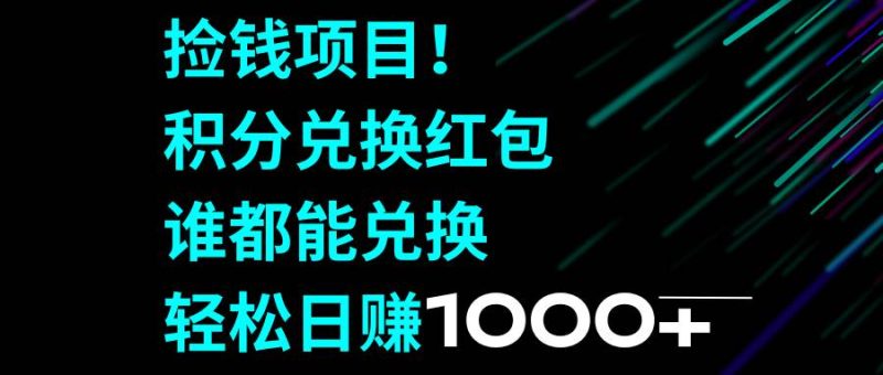 （8378期）捡钱项目！积分兑换红包，谁都能兑换，轻松日赚1000+网赚项目-副业赚钱-互联网创业-独家轻创IP星泽云创