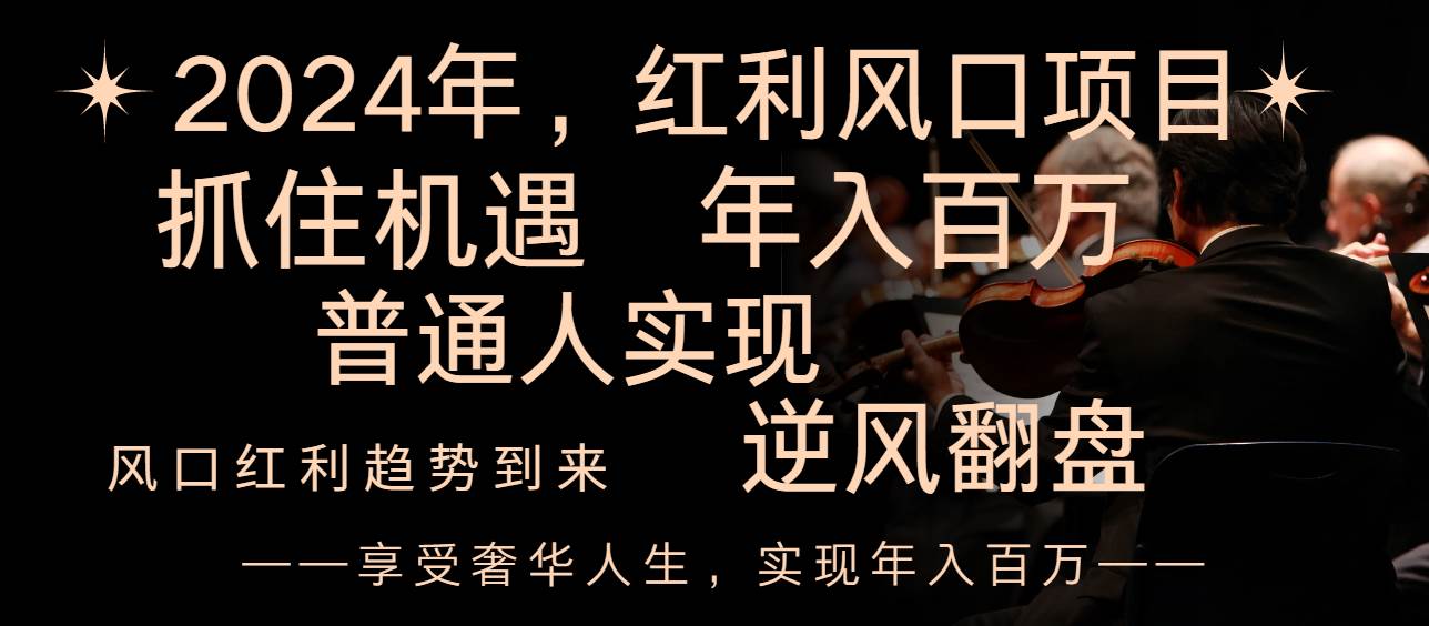 （8418期）2024红利风口项目来袭，享受第一波红利，逆风翻盘普通人也能实现，年入百万网赚项目-副业赚钱-互联网创业-独家轻创IP星泽云创