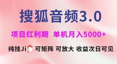 搜狐音频挂ji3.0.可矩阵可放大，独家技术，稳定月入5000+【揭秘】网赚项目-副业赚钱-互联网创业-独家轻创IP星泽云创