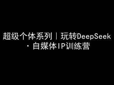 超级个体系列，玩转DeepSeek·自媒体IP训练营，deepseek教程网赚项目-副业赚钱-互联网创业-独家轻创IP星泽云创