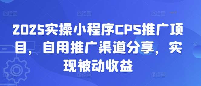 2025实操小程序CPS推广项目，自用推广渠道分享，实现被动收益网赚项目-副业赚钱-互联网创业-独家轻创IP星泽云创