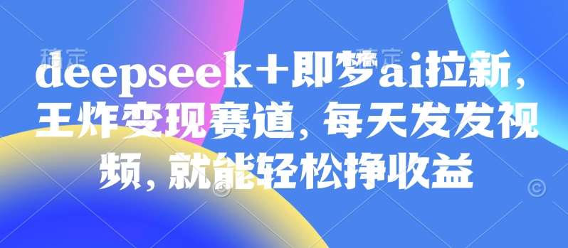 原客单价998的deepseek+即梦ai拉新，王炸变现赛道，每天发发视频，就能轻松挣收益网赚项目-副业赚钱-互联网创业-独家轻创IP星泽云创
