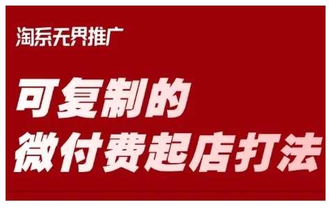 淘宝可复制的微付费起店打法，带你掌握可复制的微付费起店打法网赚项目-副业赚钱-互联网创业-独家轻创IP星泽云创