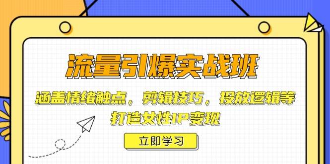 （14008期）流量引爆实战班，涵盖情绪触点，剪辑技巧，投放逻辑等，打造女性IP变现网赚项目-副业赚钱-互联网创业-独家轻创IP星泽云创