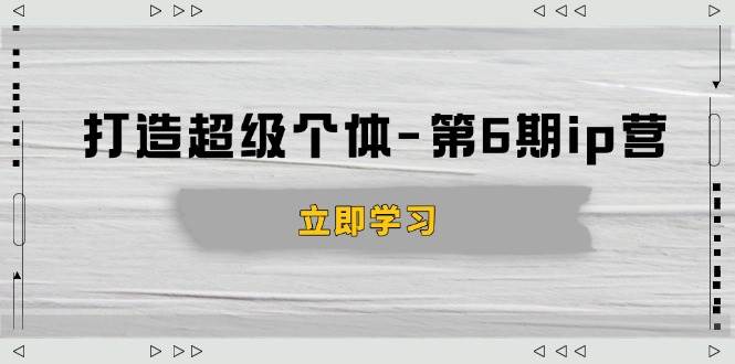 （14014期）打造 超级个体-第6期ip营：商业认知,产品设计,成交演练,解决知识变现难题网赚项目-副业赚钱-互联网创业-独家轻创IP星泽云创