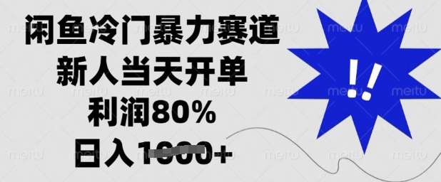 闲鱼冷门暴力赛道，新人当天开单，利润80%，日入多张【揭秘】网赚项目-副业赚钱-互联网创业-独家轻创IP星泽云创