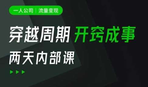 一人公司：流量变现课，一人公司的方法模型拆解， 拆解富人思维，流量思维，小老板思维等网赚项目-副业赚钱-互联网创业-独家轻创IP星泽云创
