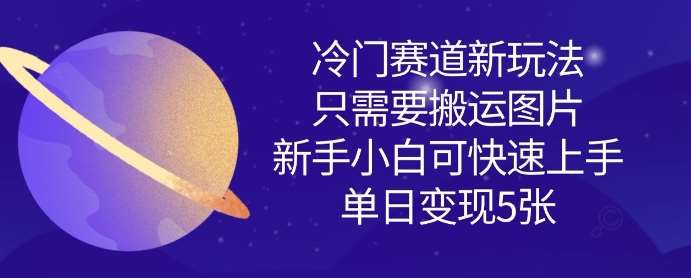 冷门赛道新玩法，只需要搬运图片，新手小白可快速上手，单日变现多张网赚项目-副业赚钱-互联网创业-独家轻创IP星泽云创