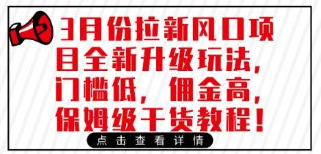 3月份拉新风口项目全新升级玩法，门槛低，佣金高，保姆级干货教程网赚项目-副业赚钱-互联网创业-独家轻创IP星泽云创