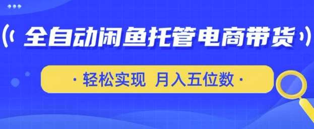 全自动闲鱼托管式电商带货，只需一部安卓手机和一个闲鱼号，轻松实现月入五位数【揭秘】网赚项目-副业赚钱-互联网创业-独家轻创IP星泽云创