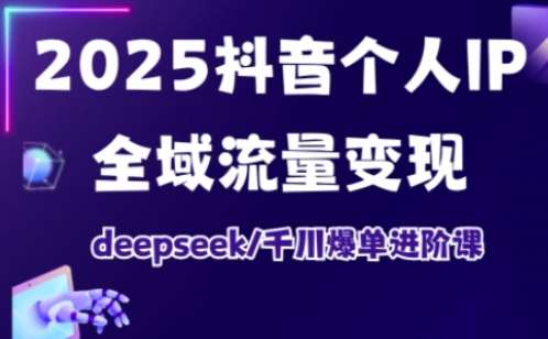 2025抖音个人IP全域流量变现进阶课，deepseek千川爆单进阶课网赚项目-副业赚钱-互联网创业-独家轻创IP星泽云创